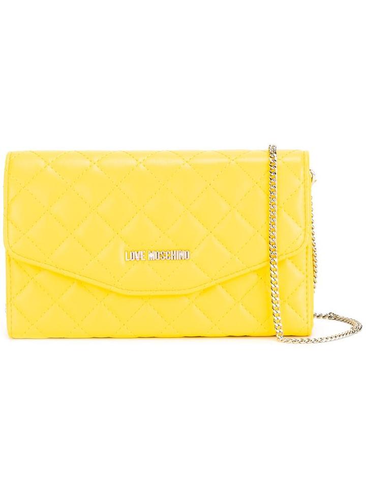 Love Moschino Chain Strap Crossbody Bag, Women's, Yellow/orange, Leather