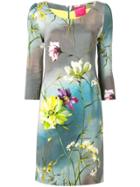Blumarine Floral Print Dress - Grey