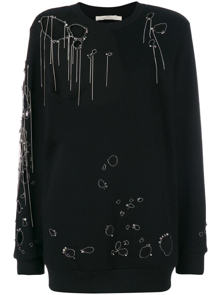 Amen Distressed Knitted Sweater - Black