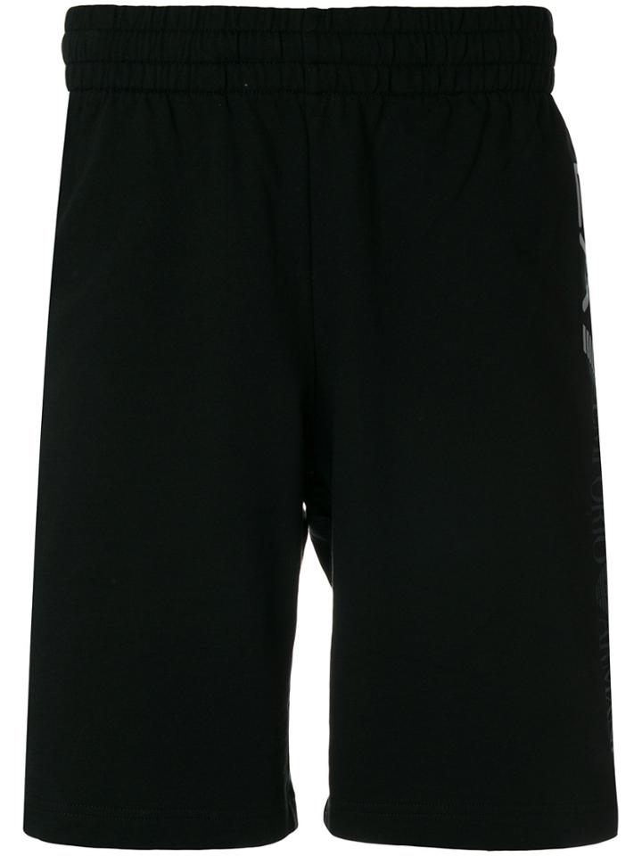 Ea7 Emporio Armani Logo Printed Track Shorts - Black