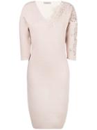 D.exterior Floral Embroidered Dress - Neutrals