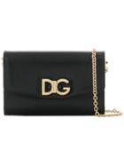 Dolce & Gabbana Logo Twist Lock Crossbody Bag - Black