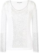 Ermanno Scervino Embellished Mesh T-shirt - White