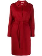 's Max Mara Belted Coat - Red