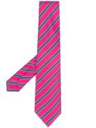 Kiton Striped Pattern Tie - Pink