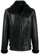 Salvatore Santoro Zipped Shearling Coat - Black