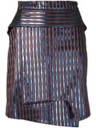 Carven - Striped Metallic Wrap Skirt - Women - Polyester/metallized Polyester - 36, Women's, Brown, Polyester/metallized Polyester