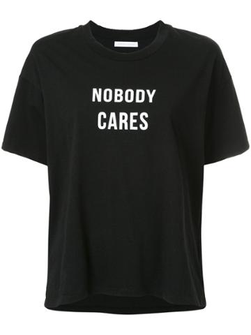 Nobody Denim Nobody Cares Slogan T-shirt - Black