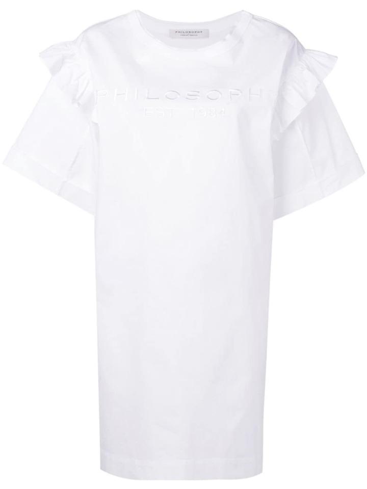 Philosophy Di Lorenzo Serafini Logo Embroidered Mini Dress - White