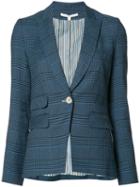 Veronica Beard Crew Cutaway Blazer, Women's, Size: 8, Blue, Linen/flax/cotton/spandex/elastane/goat Suede