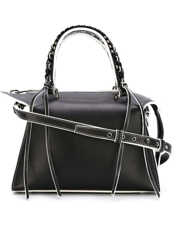 Elena Ghisellini Mini Gabria Tote, Women's, Black, Calf Leather
