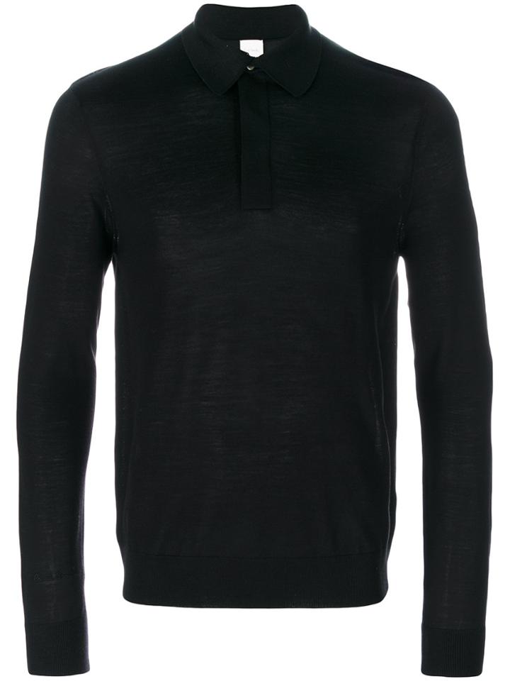 Paul Smith Longsleeved Polo Shirt - Black