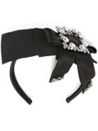 Dolce & Gabbana Embellished Bow Hairband, Women's, Black, Cotton/polyester/acetate/brass