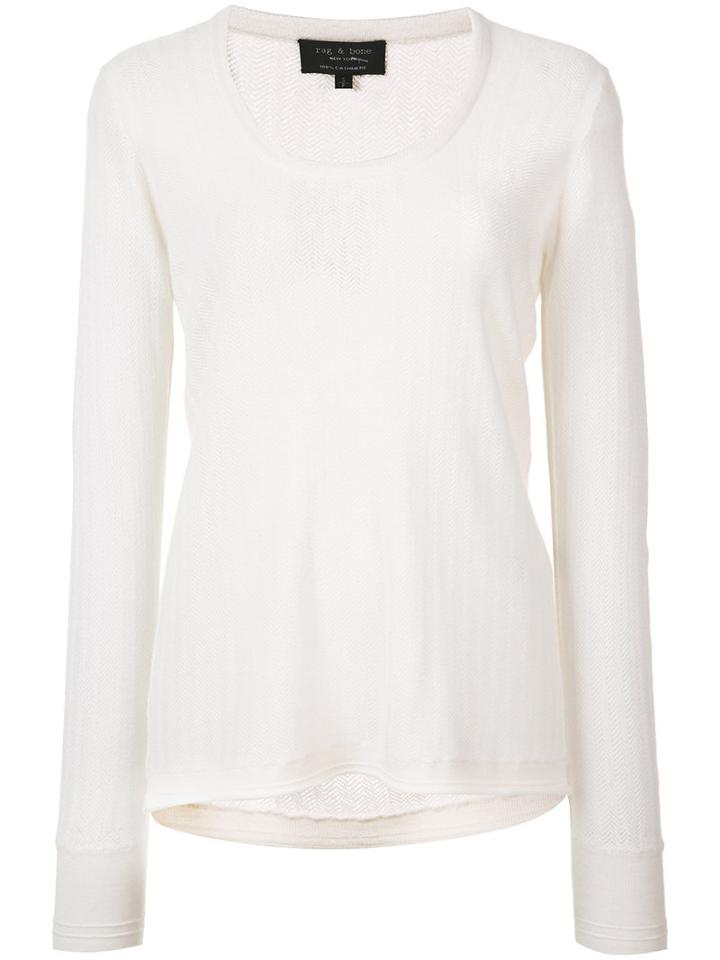 Rag & Bone (ivory) - Estelle Crewneck Knitted Top - Women - Cashmere - S, Cashmere