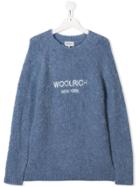 Woolrich Kids Knitted Logo Jumper - Blue