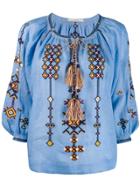 Vita Kin Embroidered Detail Blouse - Blue