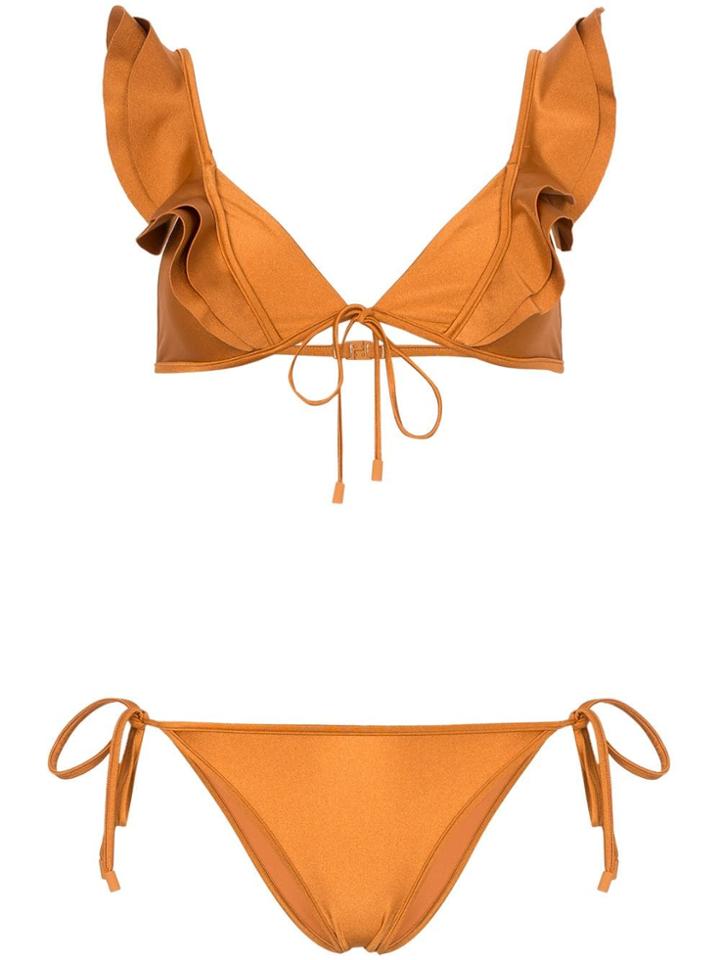 Zimmermann Amari Frill Bikini - Brown