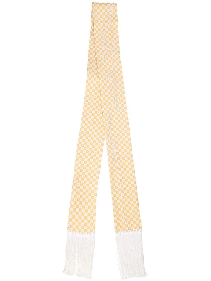 Haider Ackermann Long Checked Scarf - Yellow & Orange