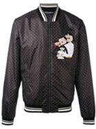 Dolce & Gabbana - Polka Dot Family Appliqué Bomber Jacket - Men - Polyester - 46, Black, Polyester