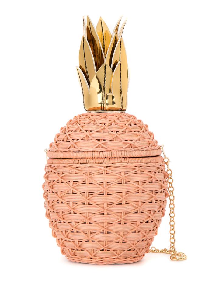 Serpui Straw 'abacaxi' Bag - Pink & Purple
