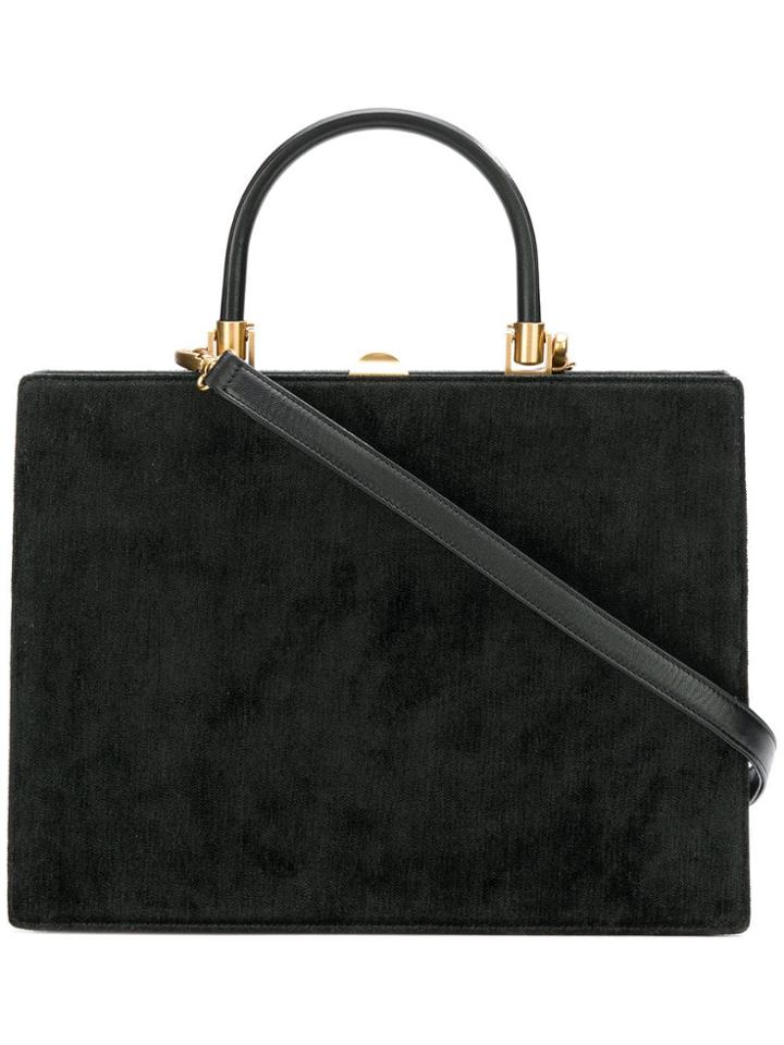 Rodo Velvet Panel Tote - Black