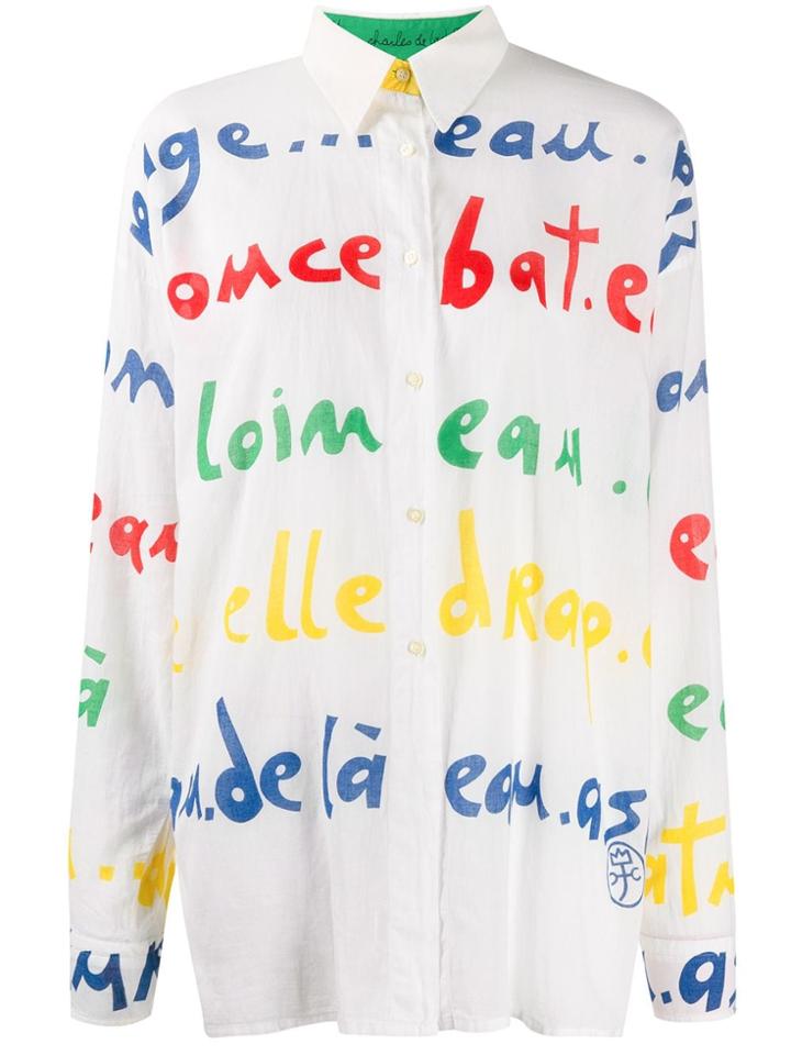 Jc De Castelbajac Pre-owned 1980s Letter Print Shirt - White