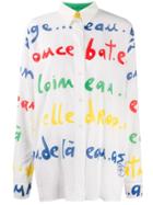Jc De Castelbajac Pre-owned 1980s Letter Print Shirt - White