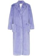 Natasha Zinko Oversized Long Faux Fur Coat - Purple