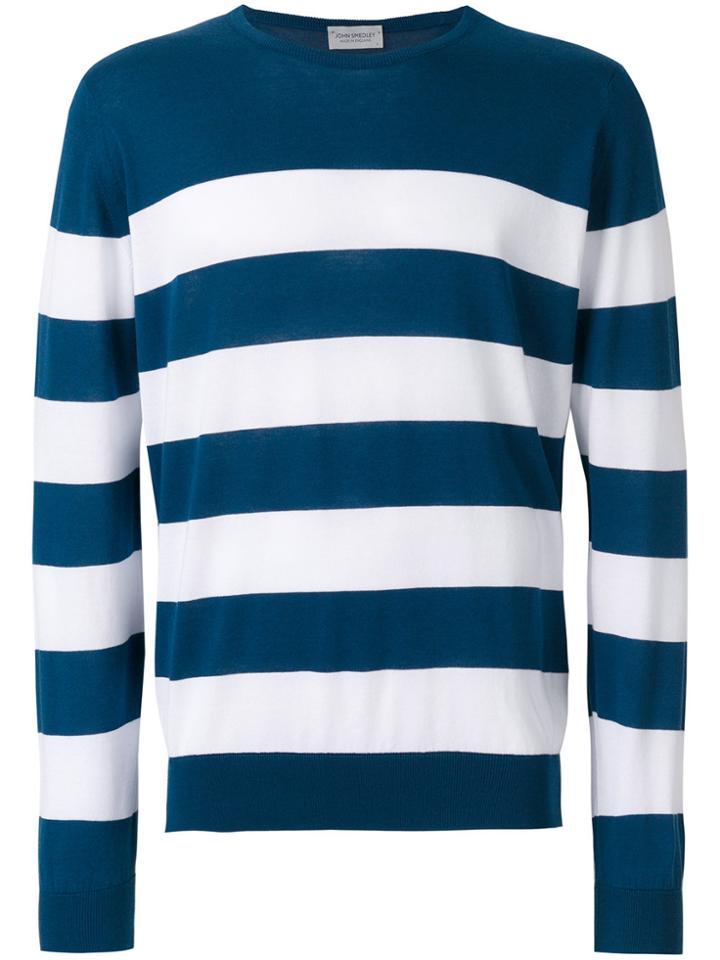 John Smedley Raydon Striped Jumper - Blue