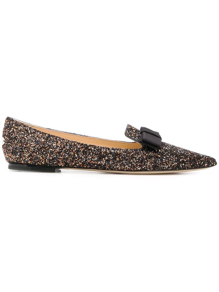 Jimmy Choo Gala Glitter Flats - Black