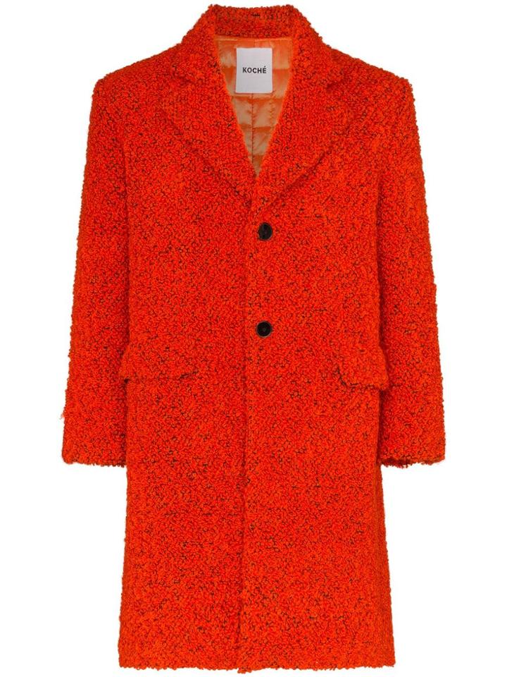 Koché Textured Single Breasted Coat