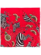 Dolce & Gabbana Zebra Print Scarf - Red