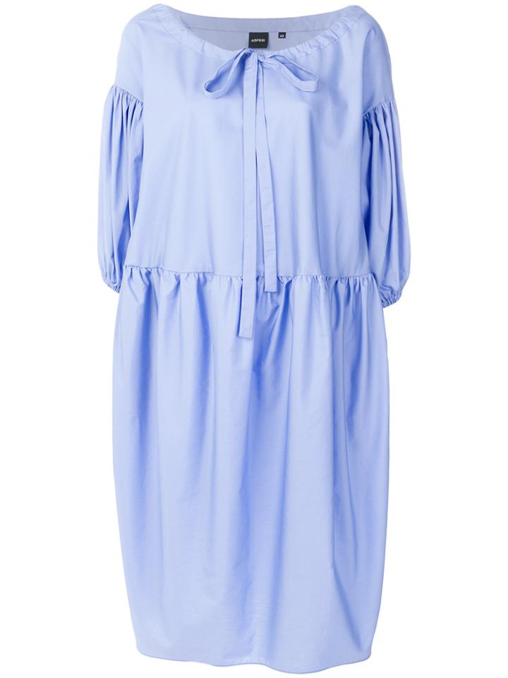 Aspesi Gathered Sleeves Dress - Blue