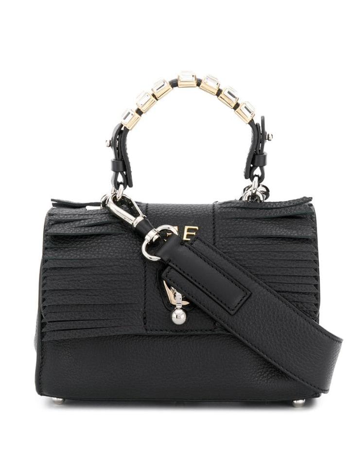 Ermanno Scervino Fringed Foldover Tote Bag - Black