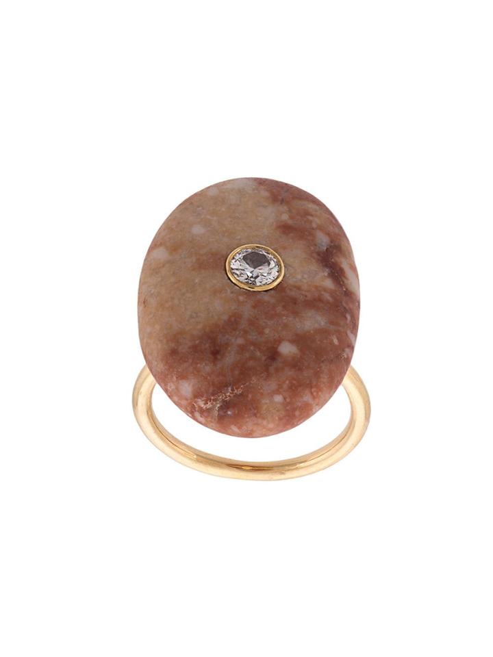 Cvc Stones Imperial Topaz And Diamond Ring - Red