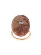 Cvc Stones Imperial Topaz And Diamond Ring - Red