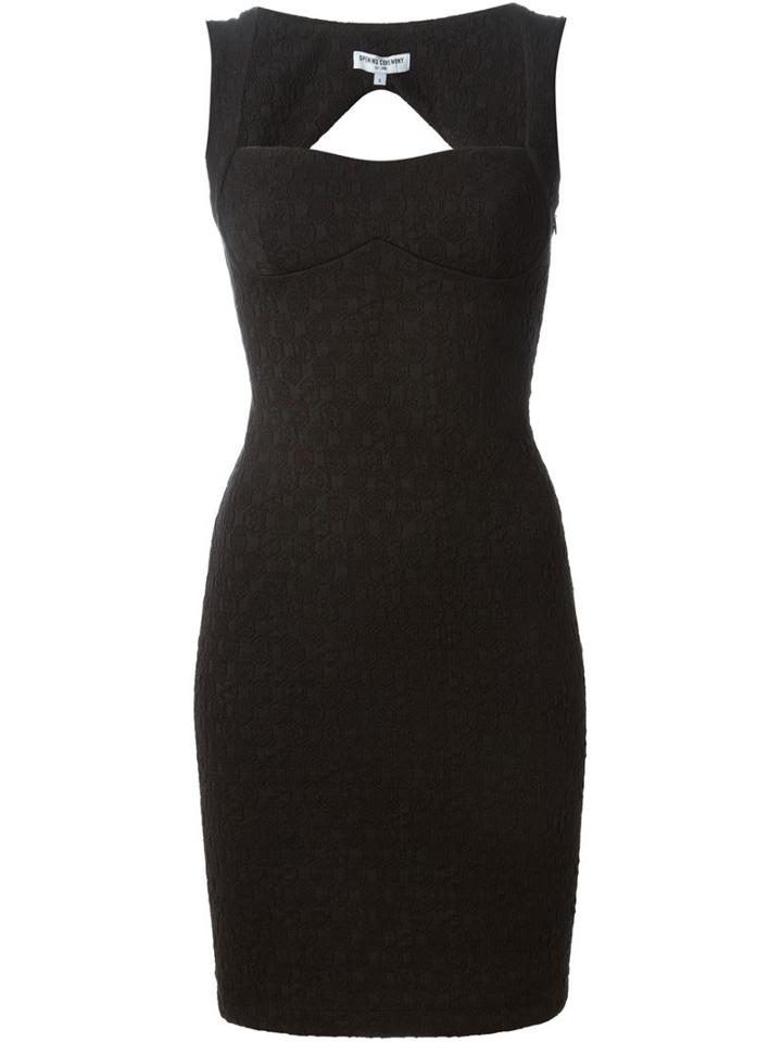 Opening Ceremony Jacquard Fitted Dress, Women's, Size: Large, Black, Polyester/cotton/spandex/elastane
