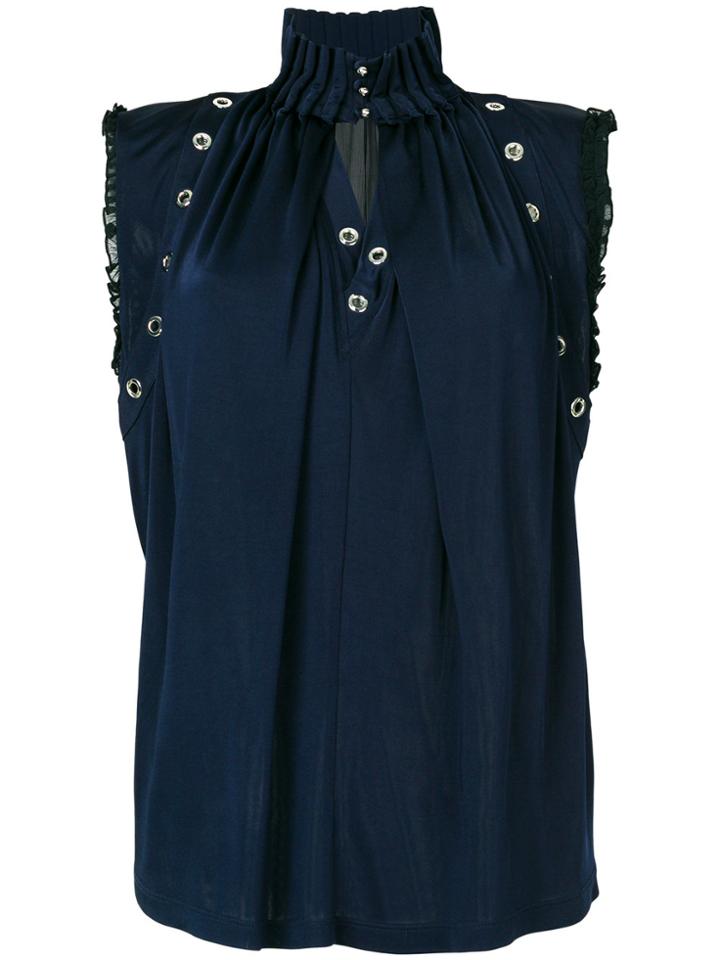 Just Cavalli Key-hole Neckline Blouse - Blue