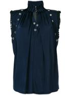 Just Cavalli Key-hole Neckline Blouse - Blue