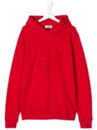 Stone Island Junior Logo Print Hoodie - Red