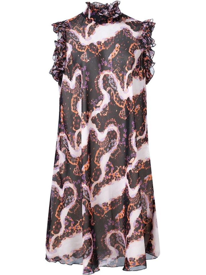 Giambattista Valli Ruffle Sleeve High Neck Long Fitted 'sierra' Blouse