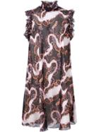 Giambattista Valli Ruffle Sleeve High Neck Long Fitted 'sierra' Blouse