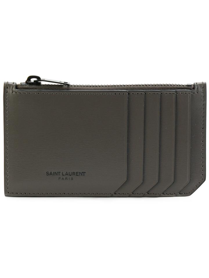 Saint Laurent Fragments Zip Pouch - Grey