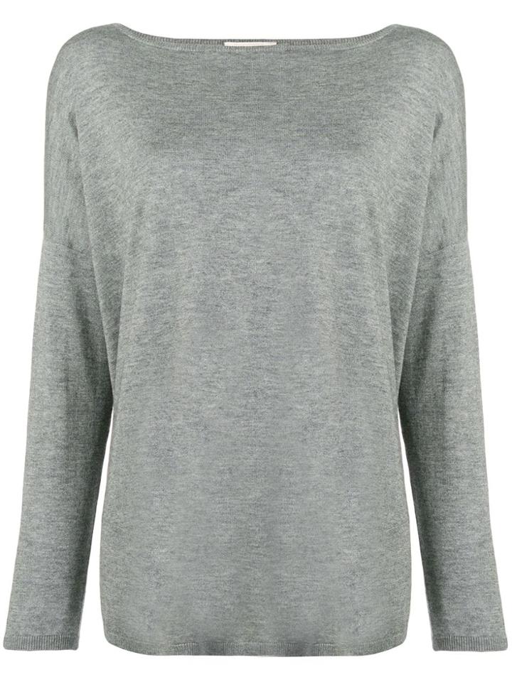 Snobby Sheep Long-sleeve Flared Sweater - Grey