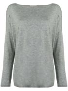Snobby Sheep Long-sleeve Flared Sweater - Grey