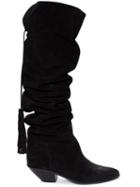 Saint Laurent Ruched Boots - Black