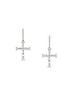 Rosa De La Cruz Cross 'e' Hanging Earring, Women's, Metallic