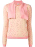Manoush Collar Detail Jumper, Women's, Size: Medium, Pink/purple, Wool
