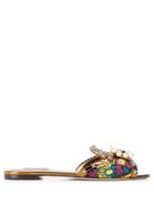 Dolce & Gabbana Embellished Flat Sandals - Gold