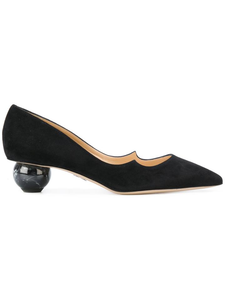 Paul Andrew Marbled Heel Pumps - Black